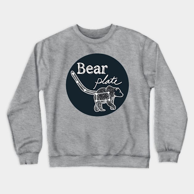 Round Bear Plate Crewneck Sweatshirt by BearPlate